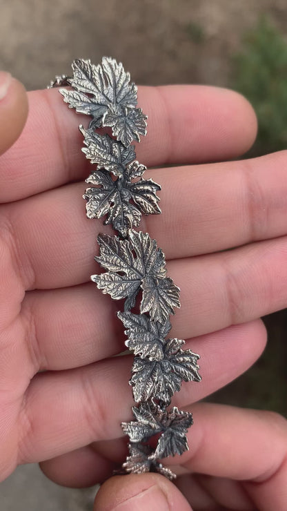 Sterling Silver Leaf Choker