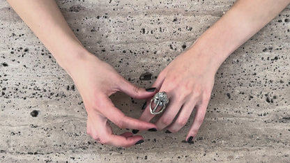 Two Face Sterling Silver Transformer Ring
